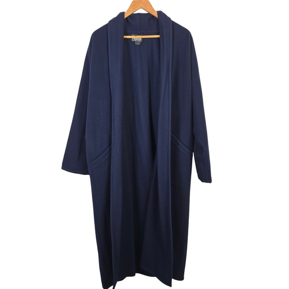 Eileen Fisher Jackets & Blazers - Eileen Fisher Vintage Navy Blue 100% Wool Shawl Collar Duster Coat Made in USA